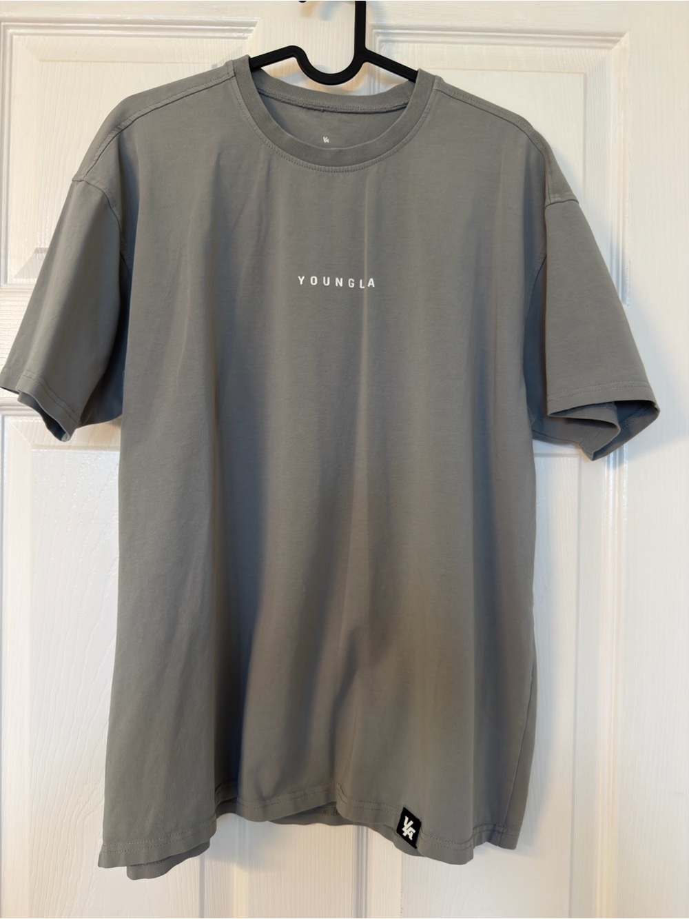 YoungLA Gray Minimal Logo Crew Tee